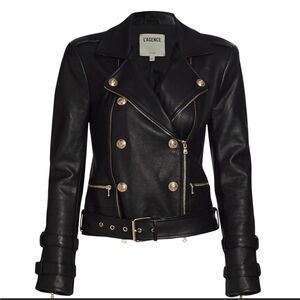 L'AGENCE BILLIE BELTED LEATHER JACKET -